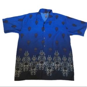 TRUE Y2k ODO FLAME SKULL PRINT SHIRT 💙🖤